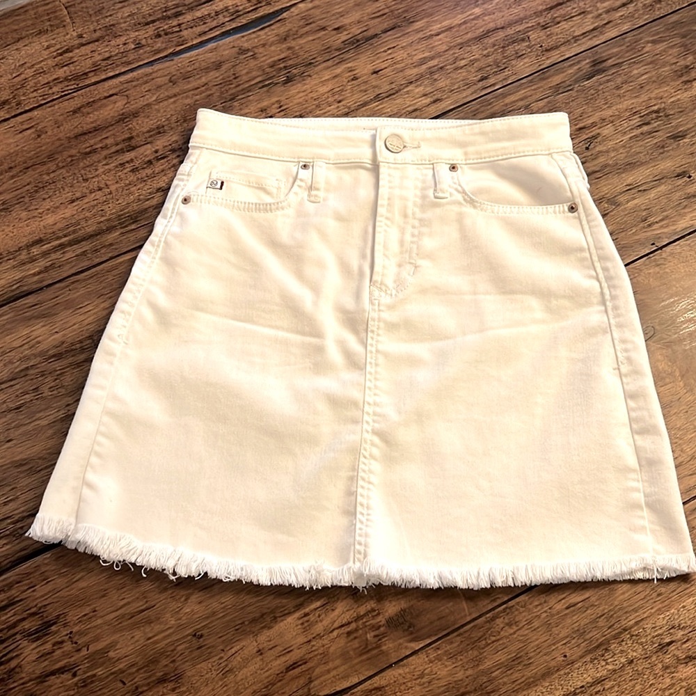 Dear John White Frayed Bottom Mini Skirt.  Size 26